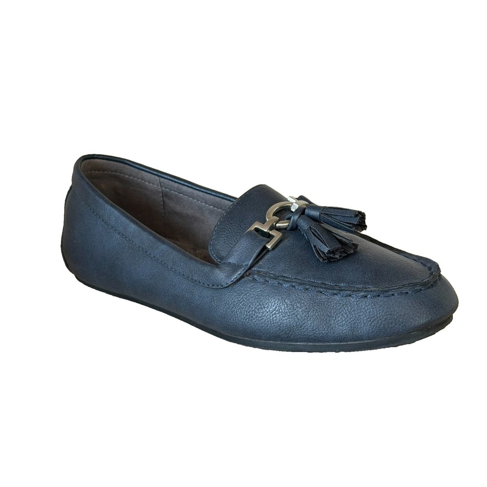 Aerosoles Deanna Blue Driving Loafers Tassel Buckle 7.5 Old Money Preppy Comfort